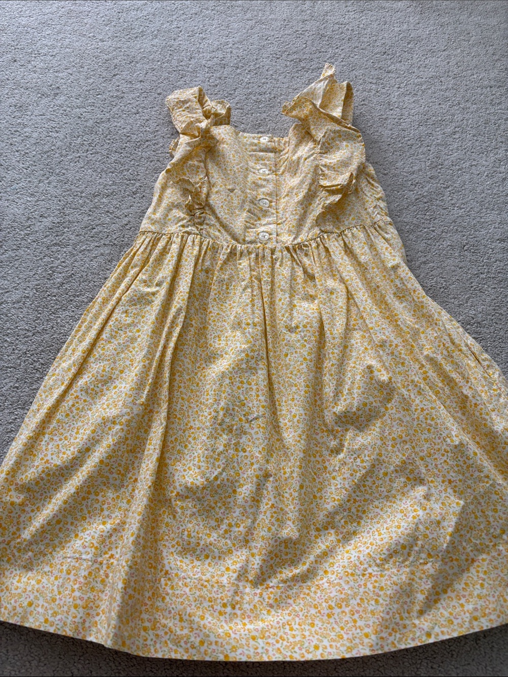 Polo by Ralph Girl's Beach Cottage Floral Sundress Ruffle Sleeves Yellow Size 5